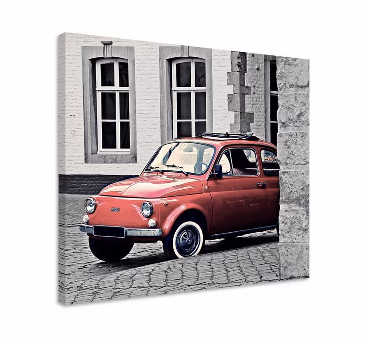 Tablou vintage mașină roșie clasică - TenStickers