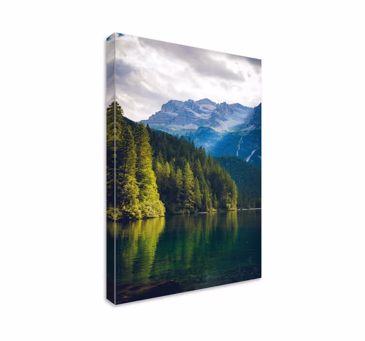 Pânză peisaj lac și natură pădure - TenStickers