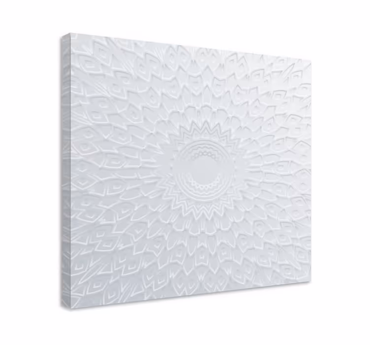 Arta de perete modernă mandala albă 3d - TenStickers