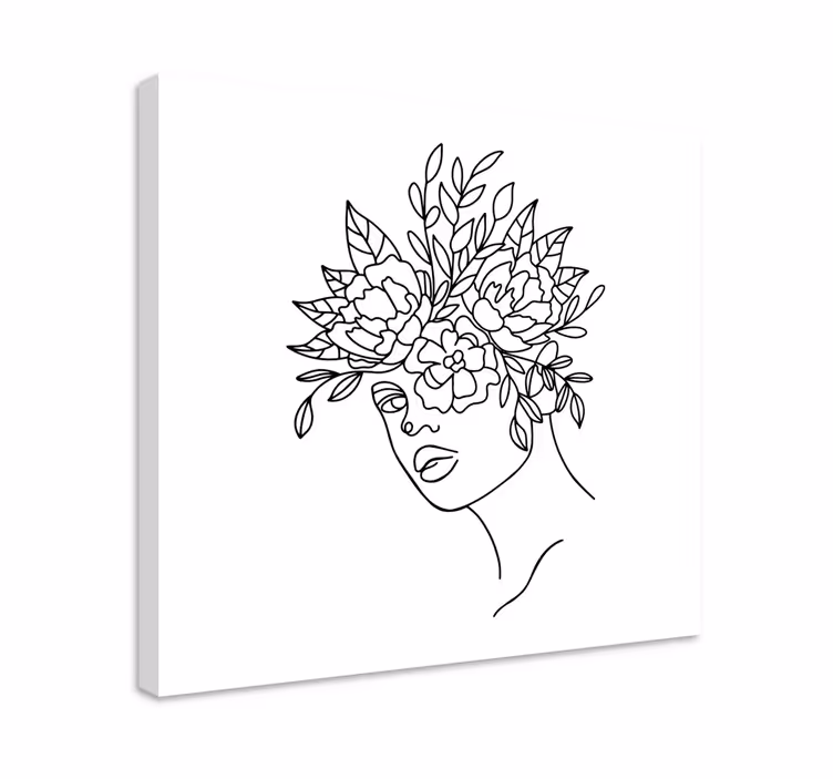Femei cu imprimeuri de arta pe panza cu flori - TenStickers