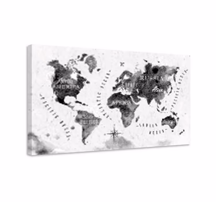 Tablou harta lumii harta lumii monochrome - TenStickers