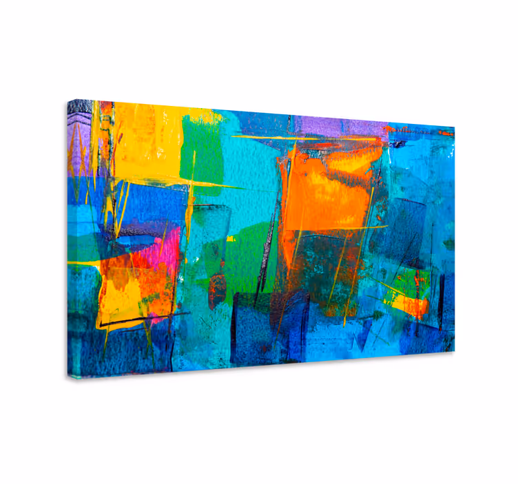 Tablou abstract cu forme geometrice colorate - TenStickers