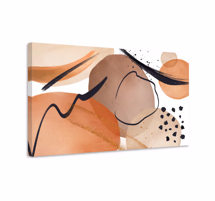 Tablou abstract forme fluide maro - TenStickers