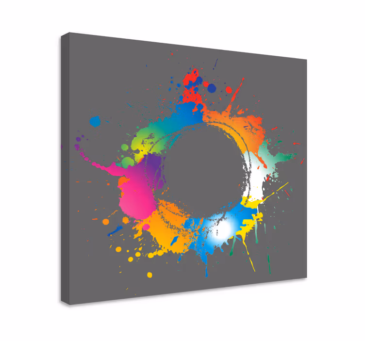 Tablou abstract cercul cu stropi colorate - TenStickers