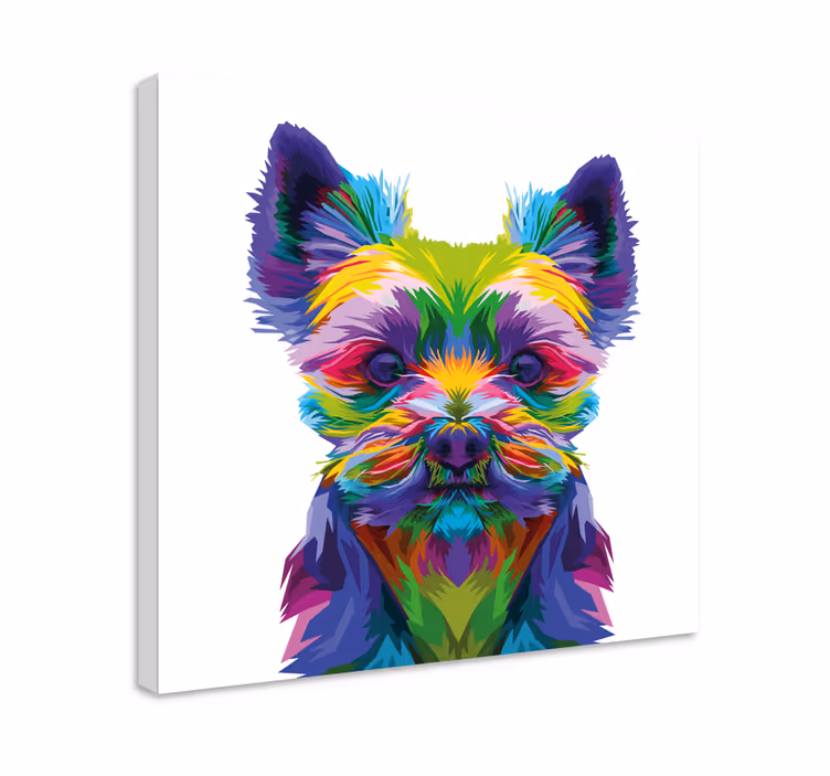 Imprimeuri de pânză de câine cu model colorat din yorkshire - TenStickers