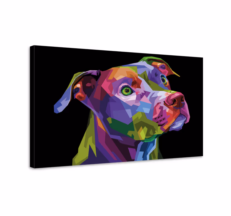 Imprimeuri de pânză pitbull moderne multicolore pentru câini - TenStickers