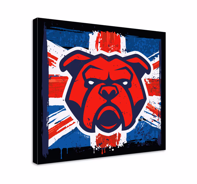 Tablou câini buldog steag britanic - TenStickers