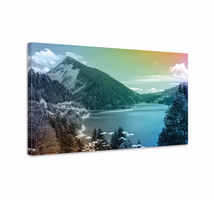 Tablou peisaje priveliște lac montan - TenStickers