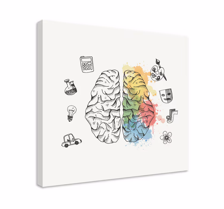 Stânga și dreapta creier pânză abstractă artă de perete - TenStickers