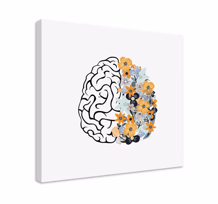 Floral creier pânză abstractă artă de perete - TenStickers