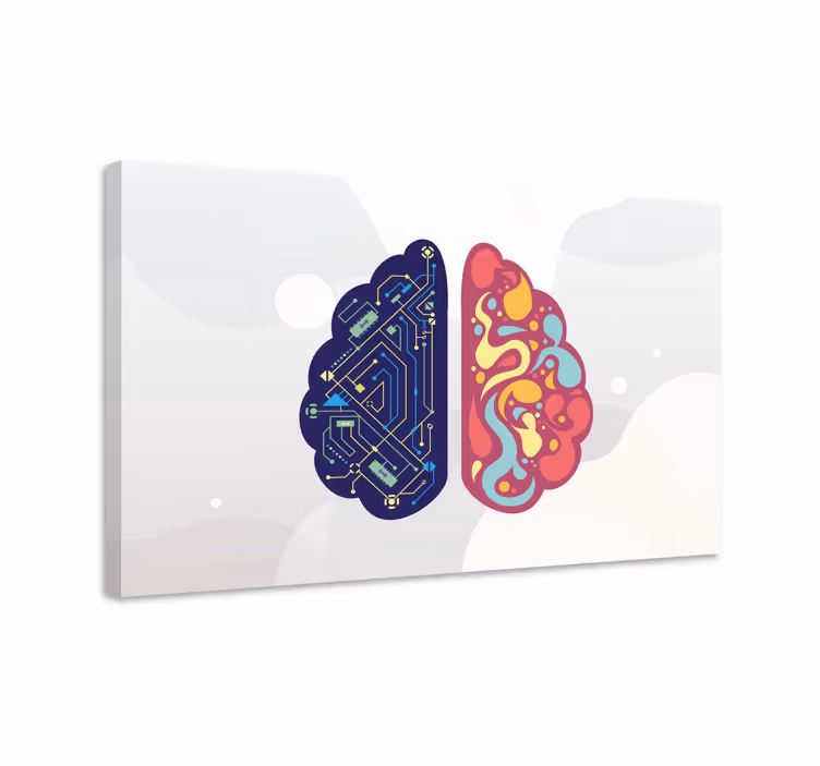 Tehnologie creier abstract pânză artă de perete - TenStickers