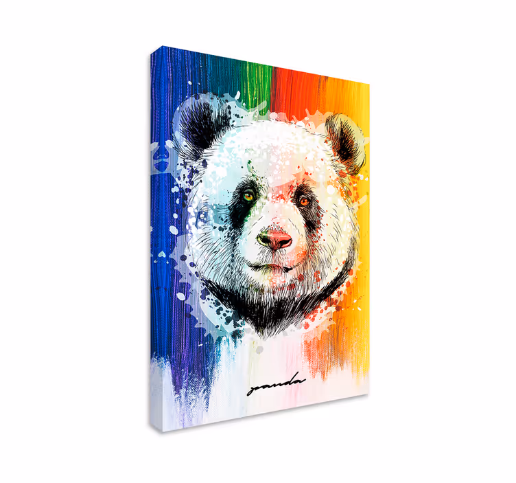 Tablou animale portret colorat de panda - TenStickers