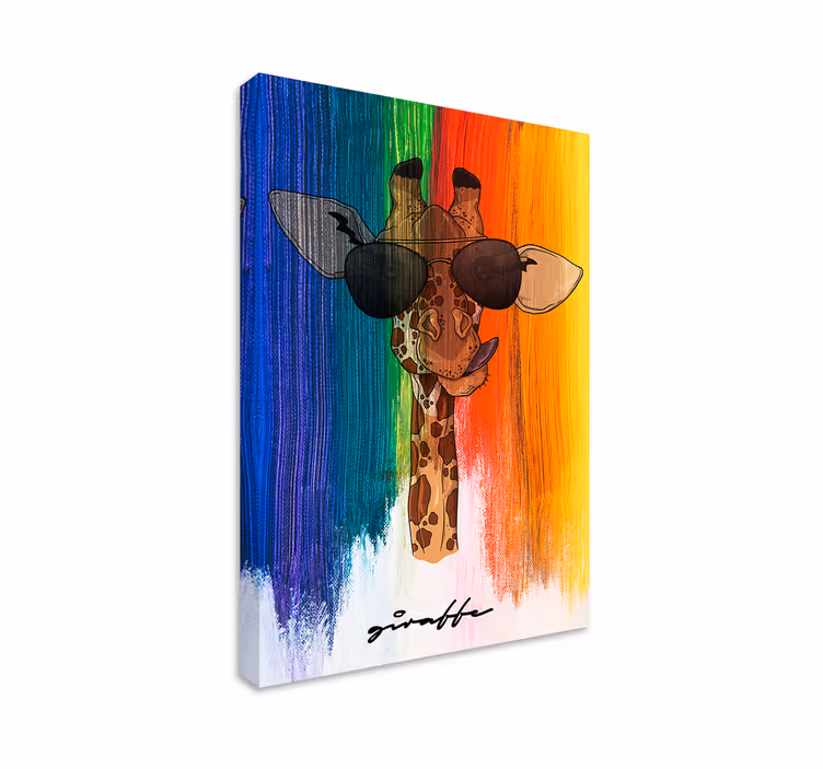 Tablou cai girafă cu ochelari de soare - TenStickers