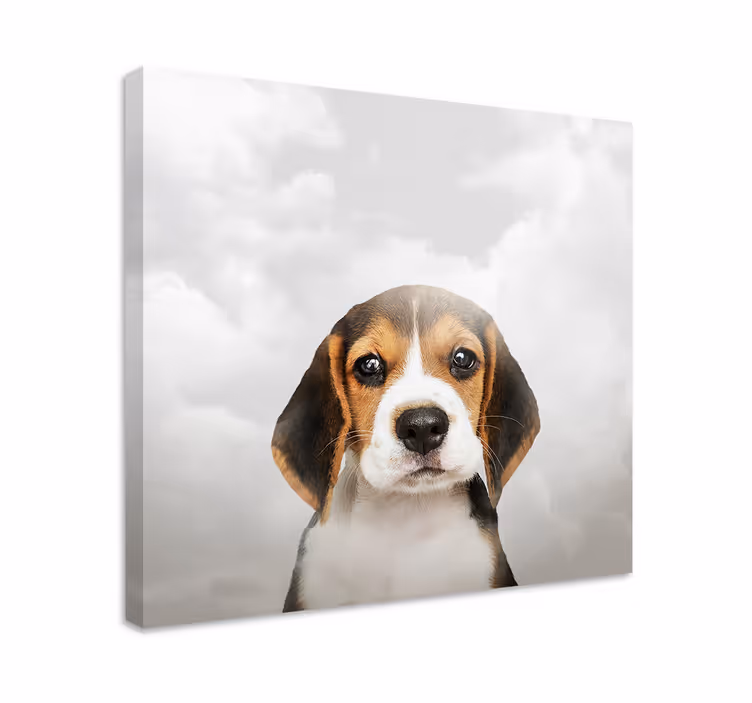 Câine trist cu nori amprente de pânză - TenStickers