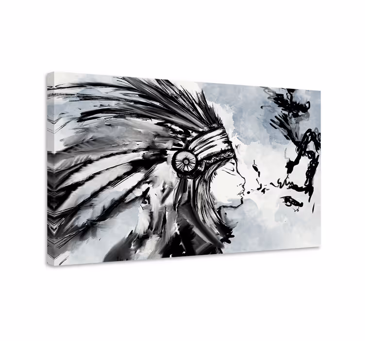 Tablou persoane profil nativ american - TenStickers