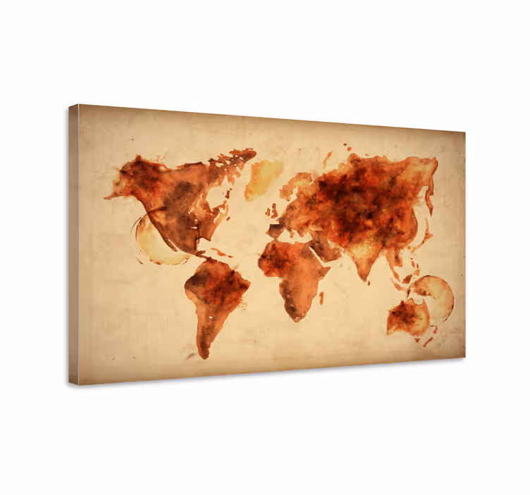 Tablou harta lumii aquarelle harta globală - TenStickers