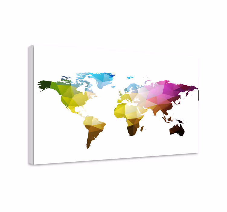 Tablou harta lumii mapa globală geometrică - TenStickers