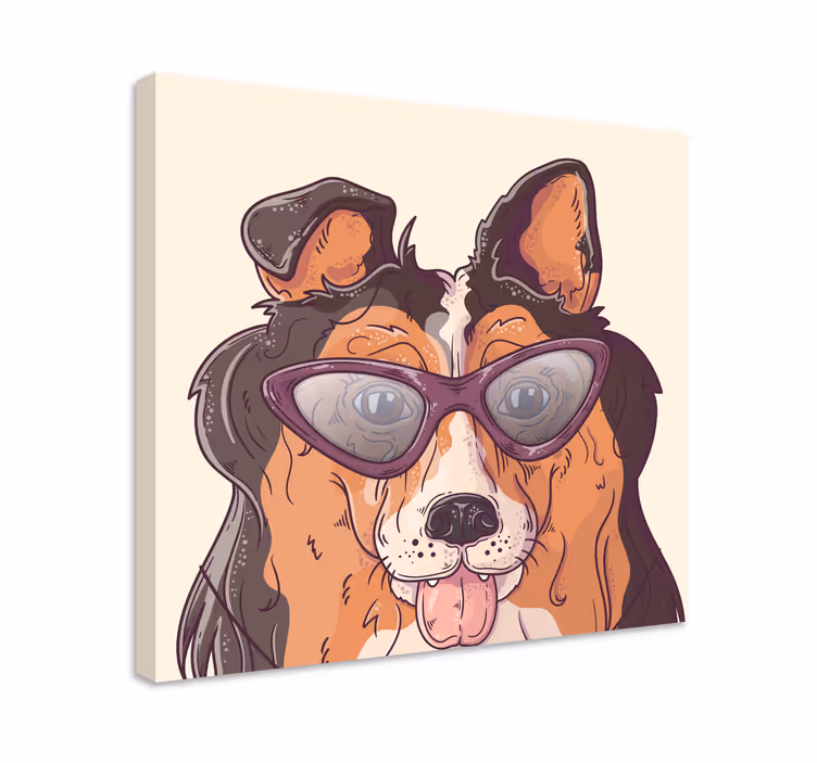 Tablou câini cu ochelari de soare - TenStickers