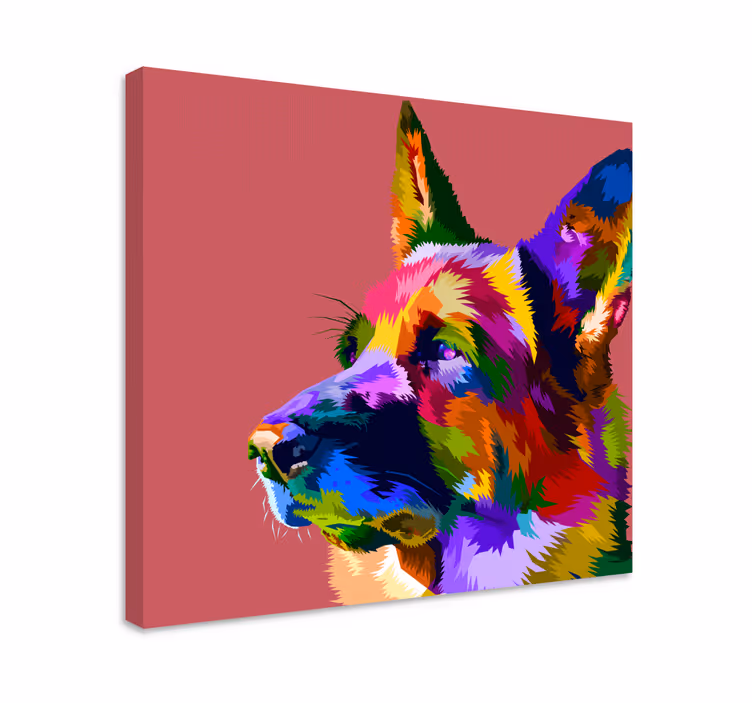 Imprimeuri de pânză curcubeu câine shepard german - TenStickers