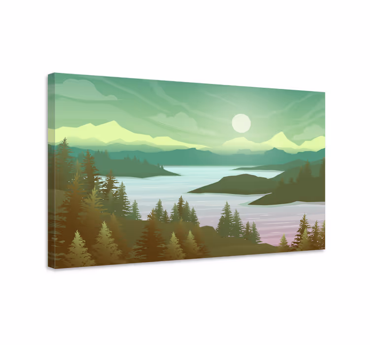 Pânză de artă de perete de râu și natură - TenStickers