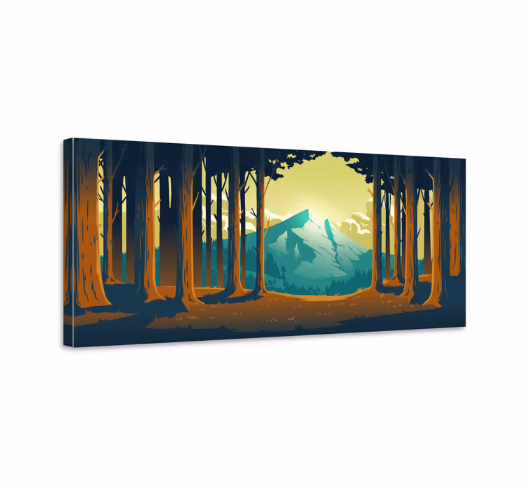 Tablou peisaje vedere din pădurea montană - TenStickers
