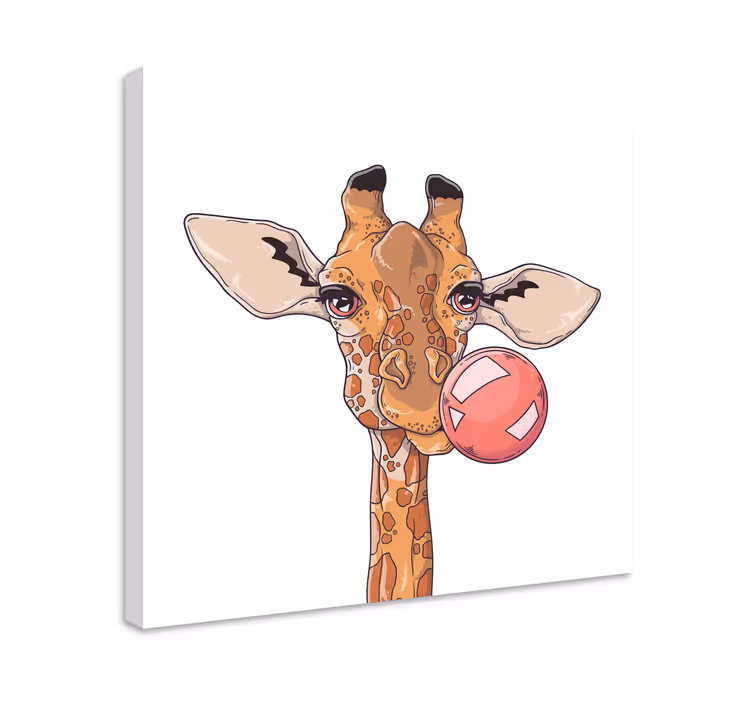 Tablou animale girafă cu bula - TenStickers