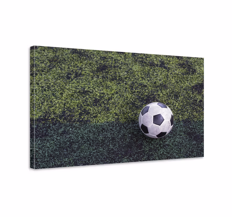 Tablou sport minge de fotbal pe iarbă - TenStickers