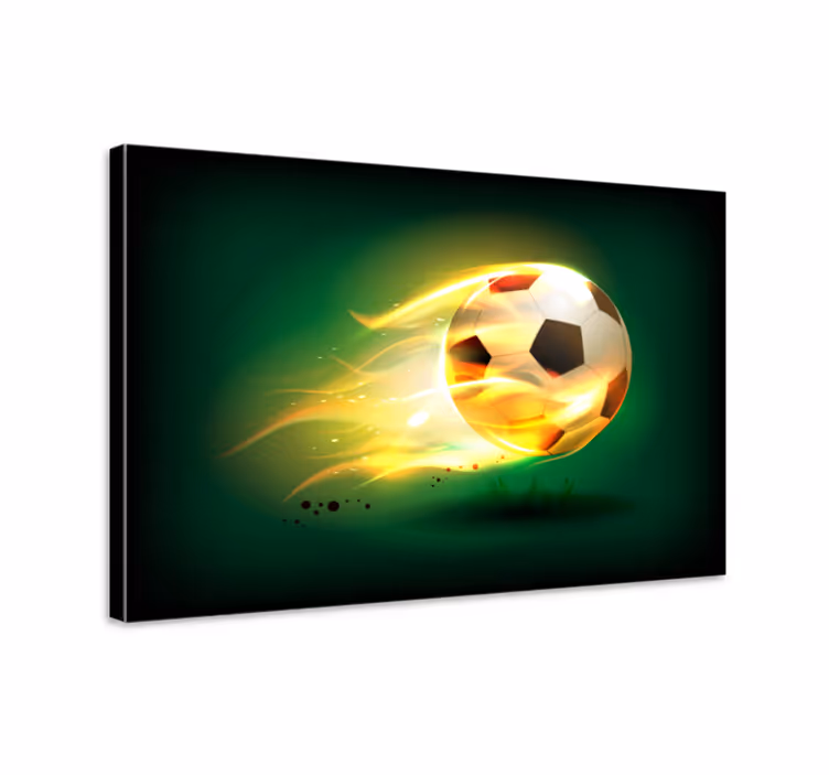 Fotbal cool on fire printuri de pânză pentru adolescenți - TenStickers