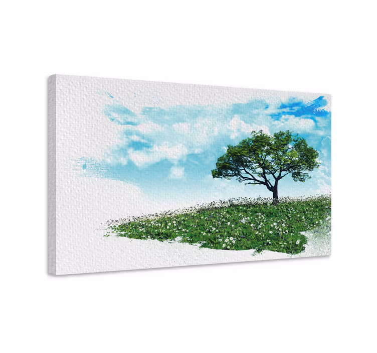 Tablou copaci copacul verde singuratic - TenStickers