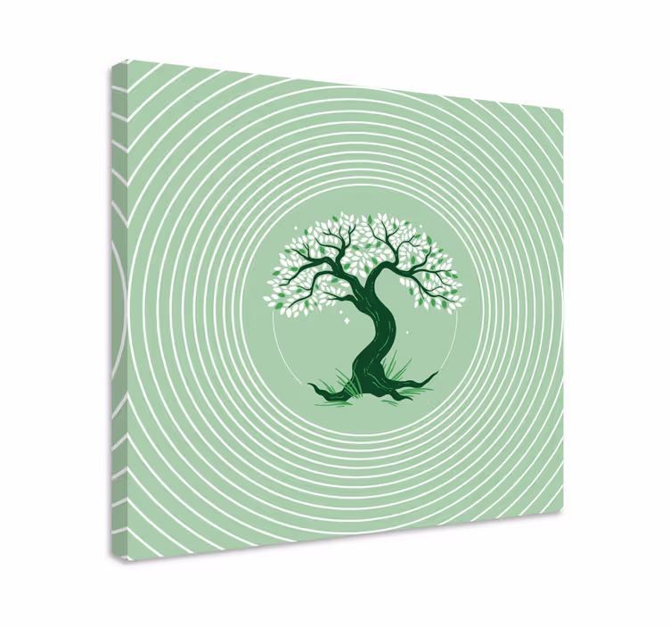 Tablou copaci copac verde Întors - TenStickers