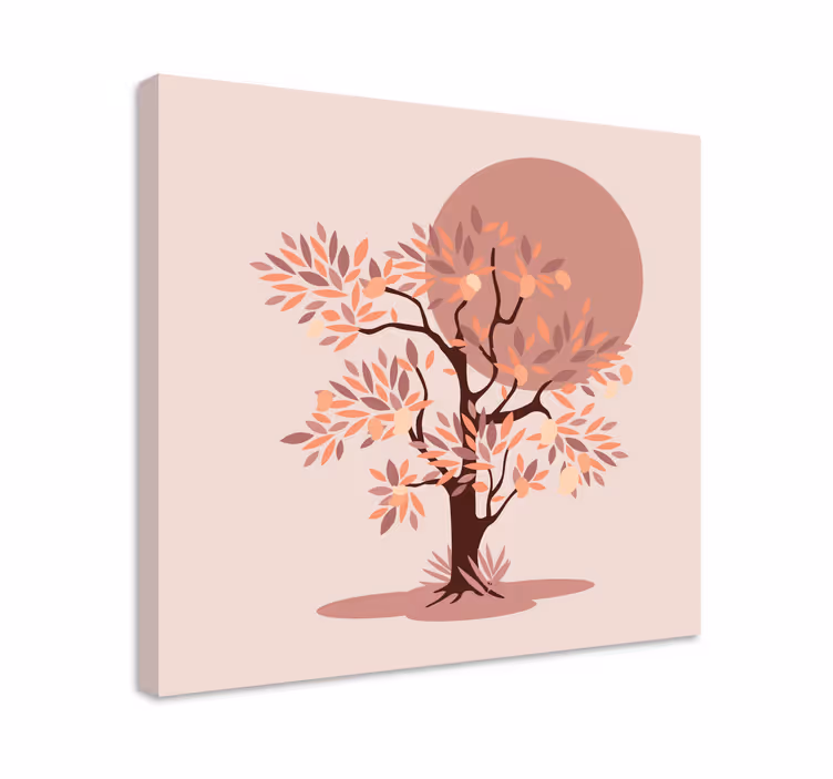 Mango copac cu frunze pânză de artă de perete - TenStickers