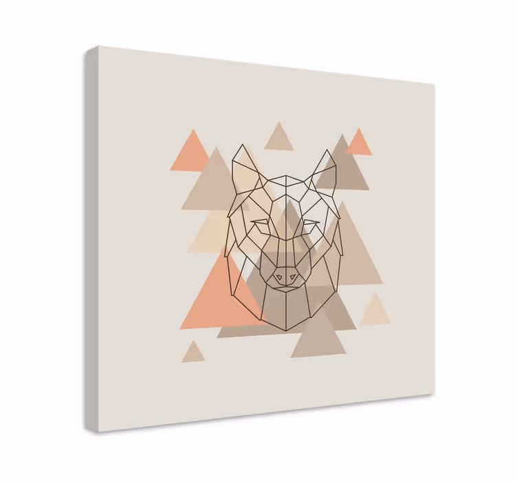 Ilustrație geometrică de câine cu pânză - TenStickers