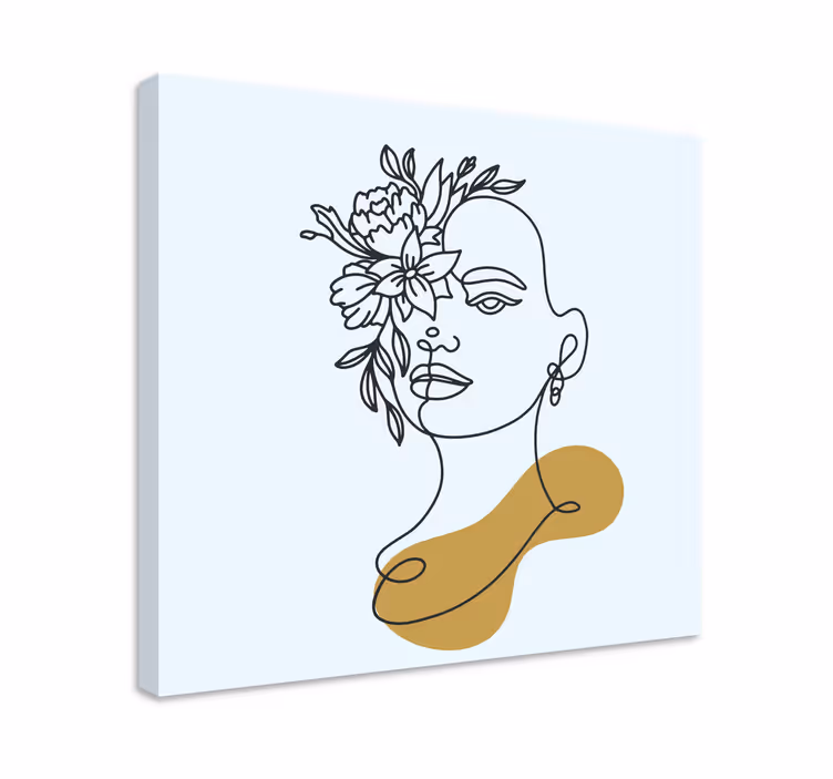 Tablou artă portret floral abstract - TenStickers