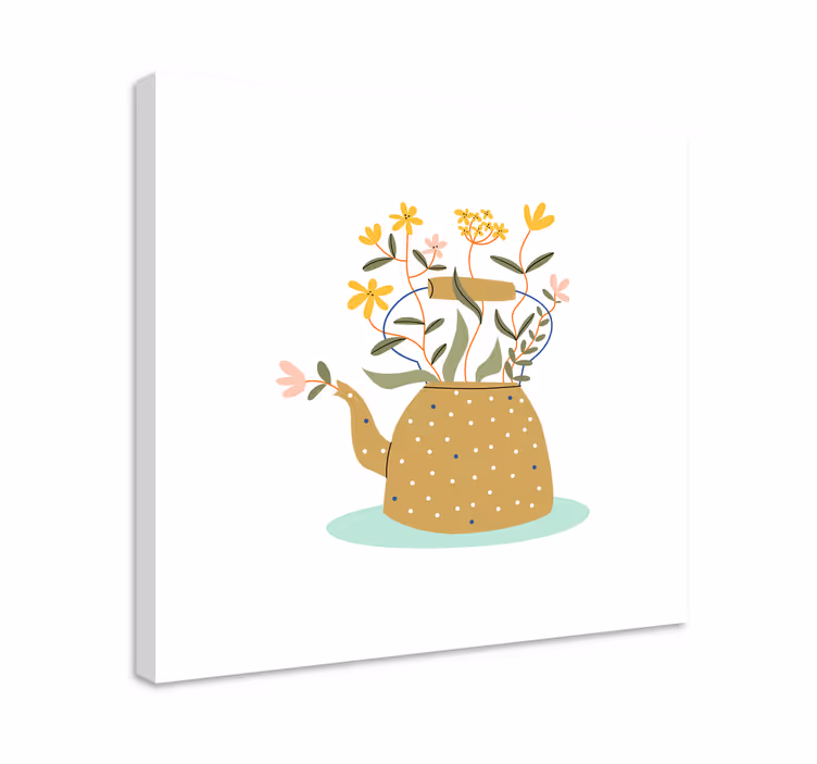 Tablou flori şi plante ceainic cu flori - TenStickers