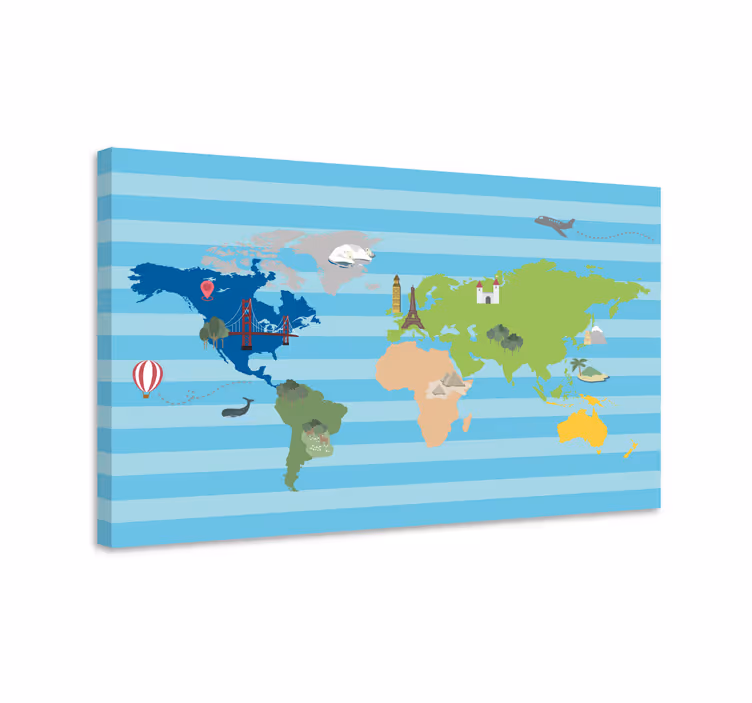 Tablou harta lumii hartă globală creativă - TenStickers