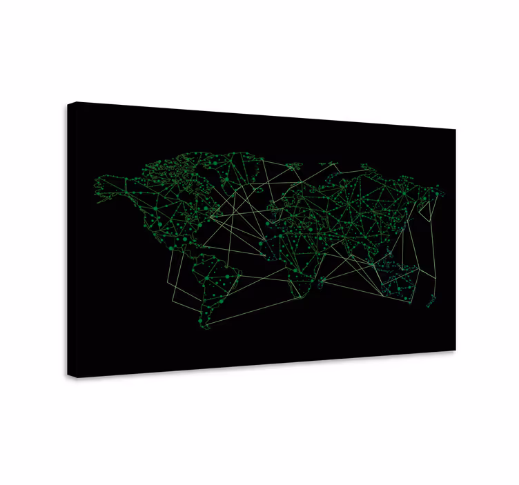 Tablou harta lumii mapa conectivității rețelei - TenStickers