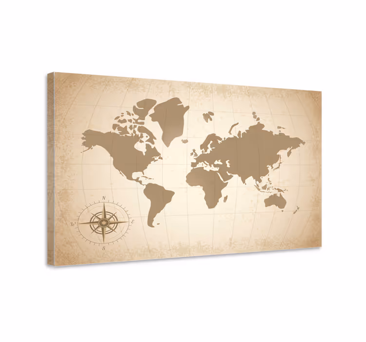 Tablou harta lumii design vintage bej - TenStickers