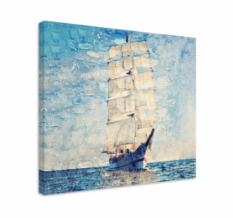 Pictură originală cu barca tipărită nautică - TenStickers