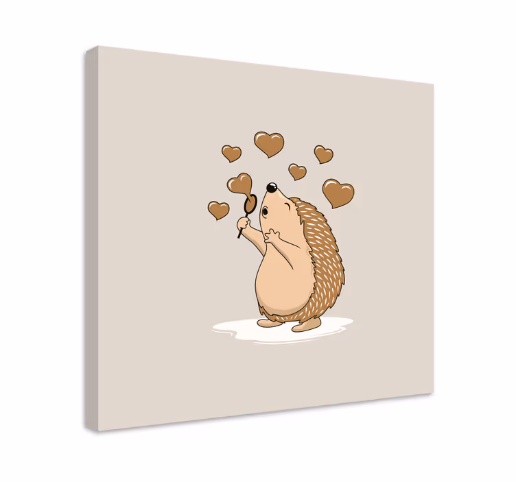 Arici cu inimi de dragoste amprente de pânză animale - TenStickers