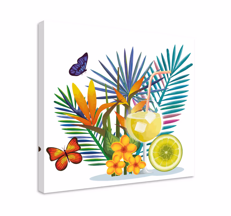 Tablou flori şi plante aranjament băuturi tropicale - TenStickers