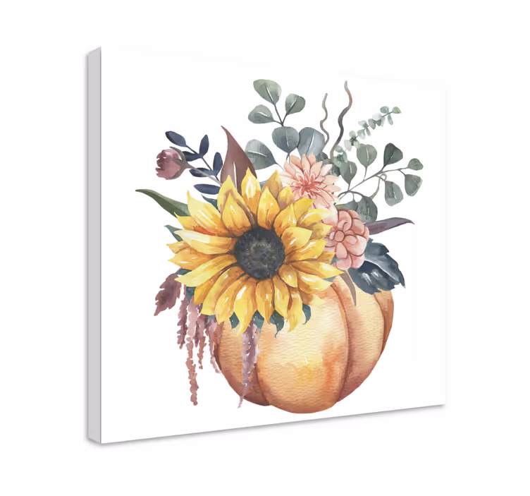 Pânză de floarea-soarelui moartă și fructe de dovleac - TenStickers