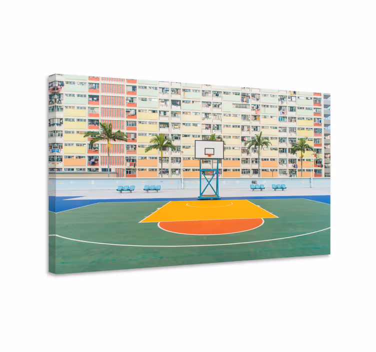 Tablou sport teren de baschet vibrant - TenStickers