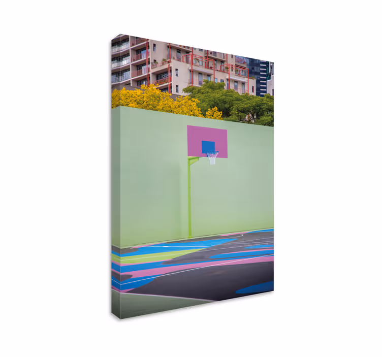 Tablou sport teren de baschet colorat - TenStickers