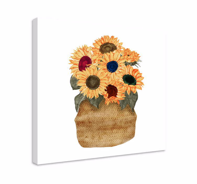 Panza colorată cu ghiveci de floarea soarelui - TenStickers