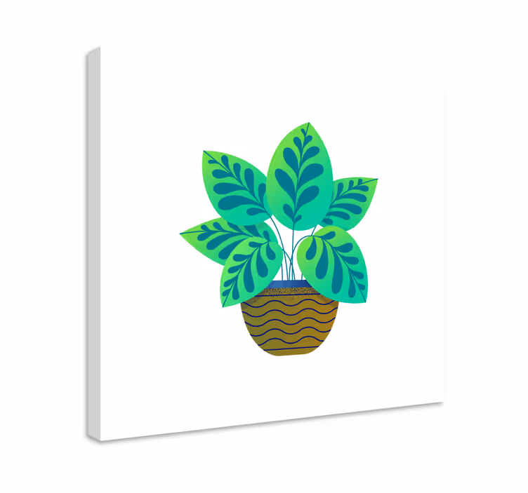 Tablou flori şi plante frunziș verde luxuriant - TenStickers