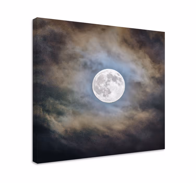 Pânză peisaj pe noapte de lună plină - TenStickers