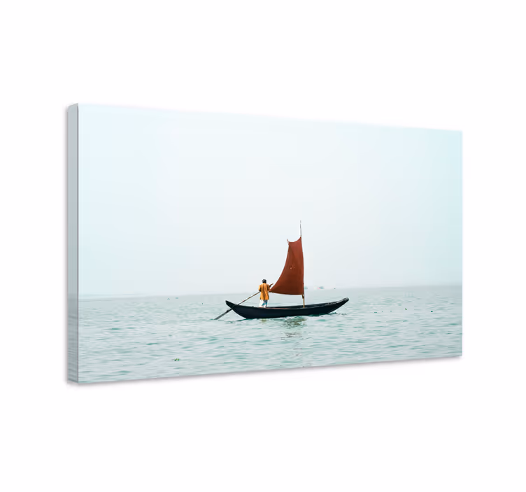 Tablou peisaje navigând cu vela roșie - TenStickers