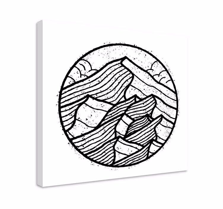 Tablou peisaje lanț muntos abstract - TenStickers