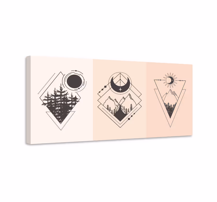 Tablou geometric emblema geometrică a muntelui - TenStickers