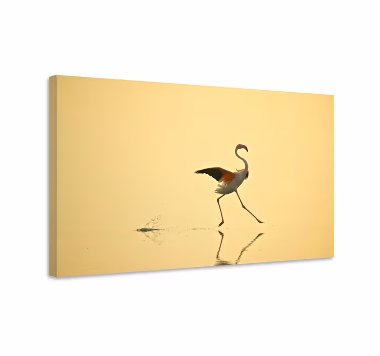 Tablou păsări dans elegant de flamingo - TenStickers